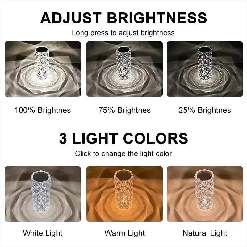 مصباح كريستالي يعمل باللمس